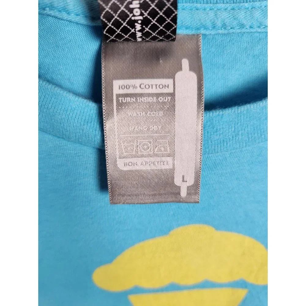 Johnny Cupcakes Youth Sz. L Blue & Yellow Graphic T Shirt - Picture 3 of 5